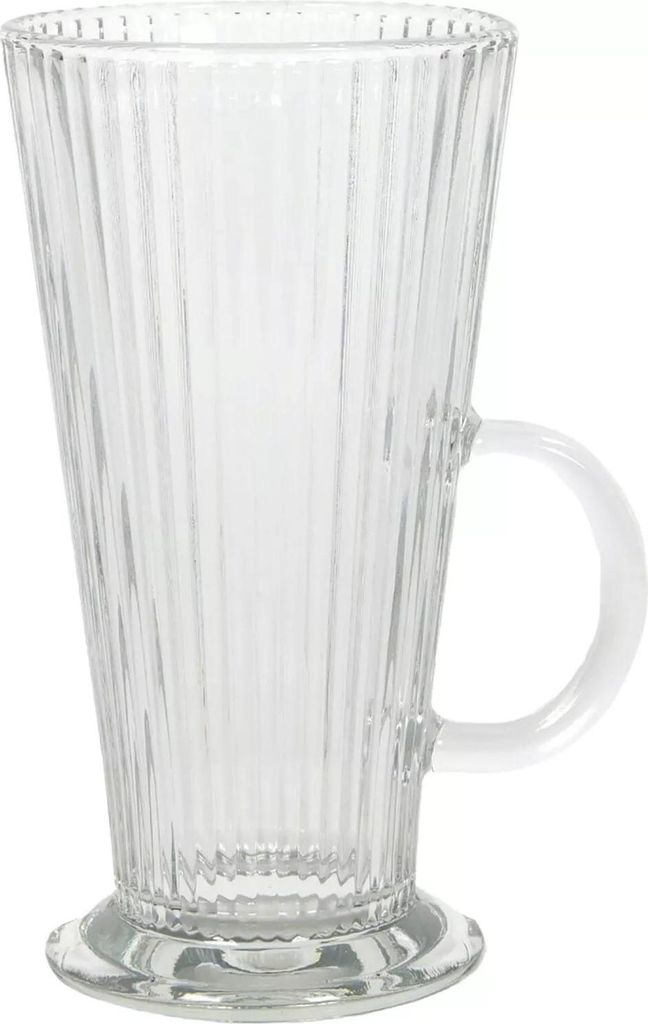Conical Latte-Macchiato-Glas gerillt, Höhe: 142 mm, ø: 75 mm