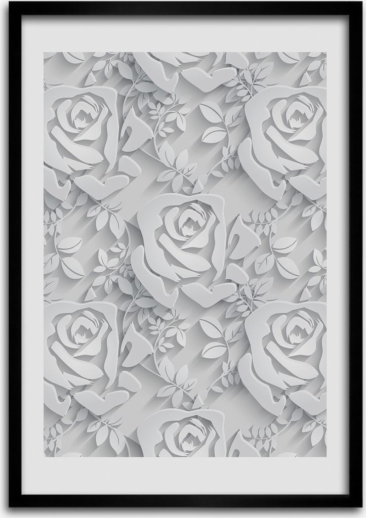 Bild - Bilderrahmen - Foto - 70 cm x 100 cm - MDF - Rahmen - Wandkunst - Rosen