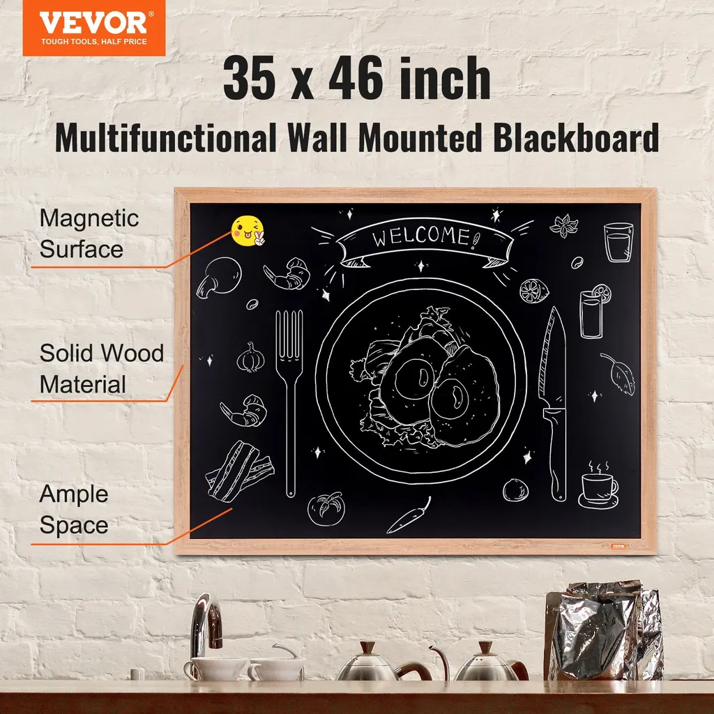 Tableau blanc magnétique mural 913 x 1092 mm avec kit de fixation