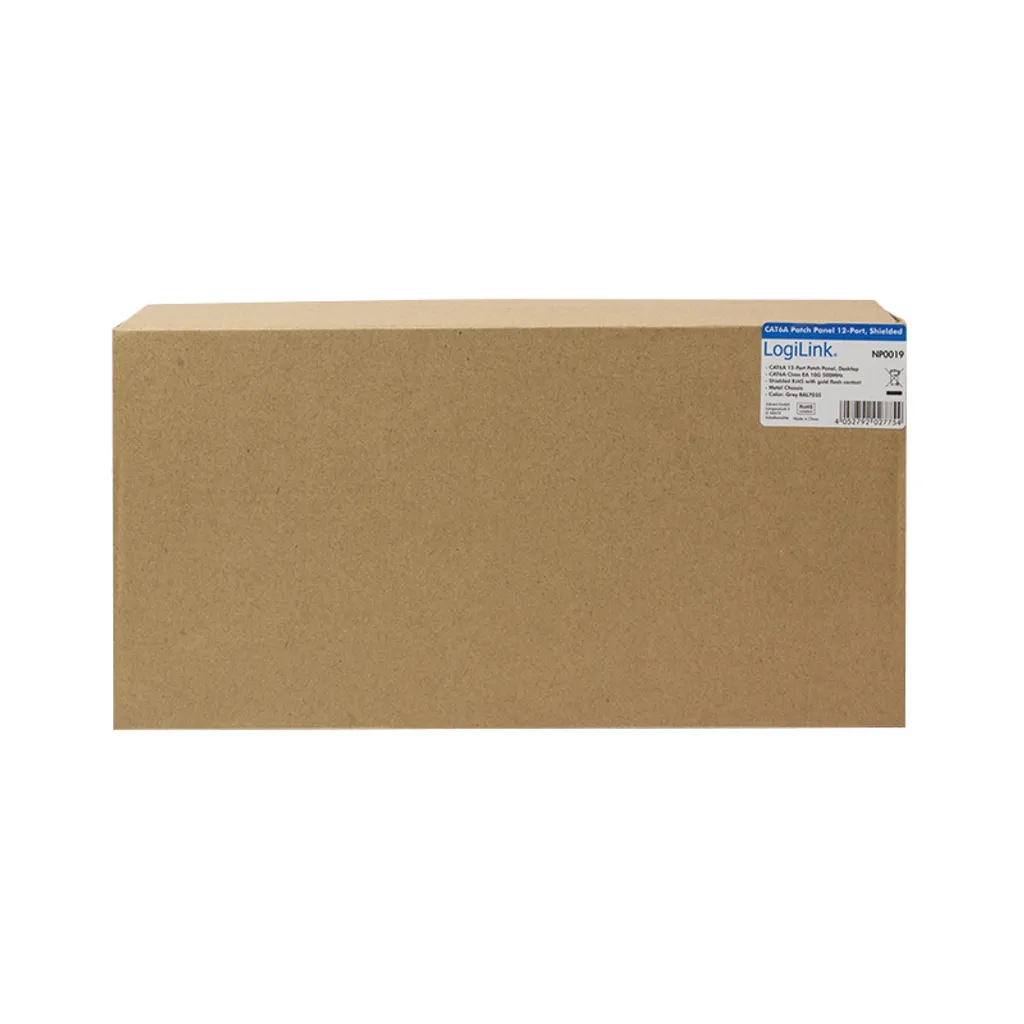 Patch Panel Cat 6A Blindé 12 Ports Haute Densité pour Boîtier Réseau