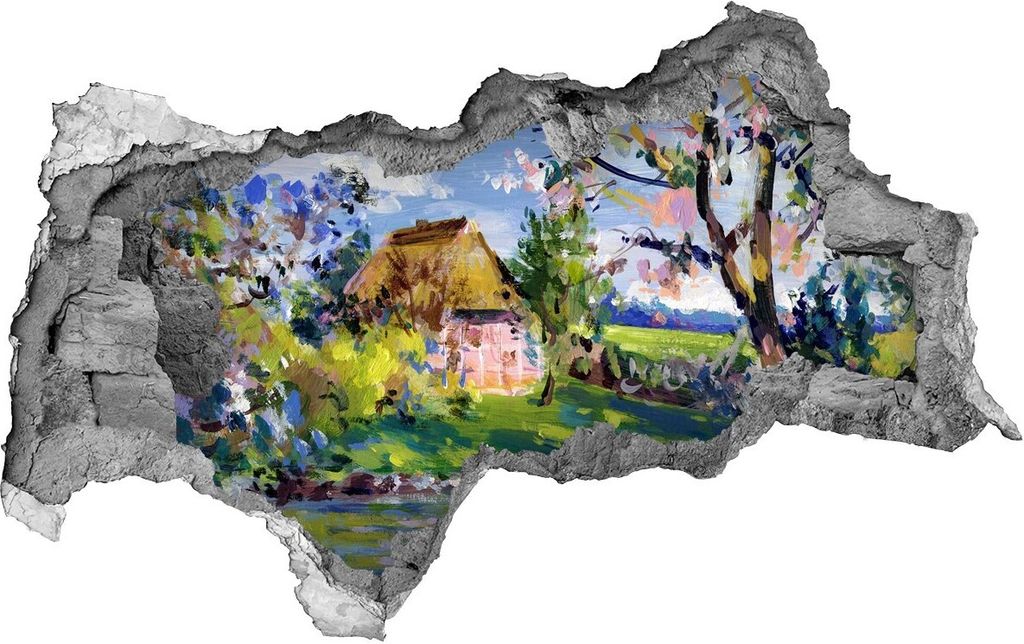 Selbstklebender Loch-3D-Aufkleber 95x73 cm Frühlingslandschaft