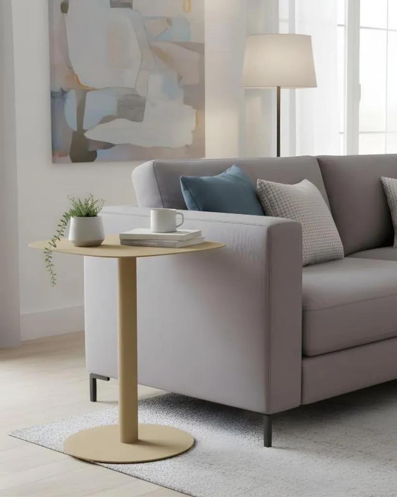 Table d'appoint SKANDY sable, petite table basse de salon design