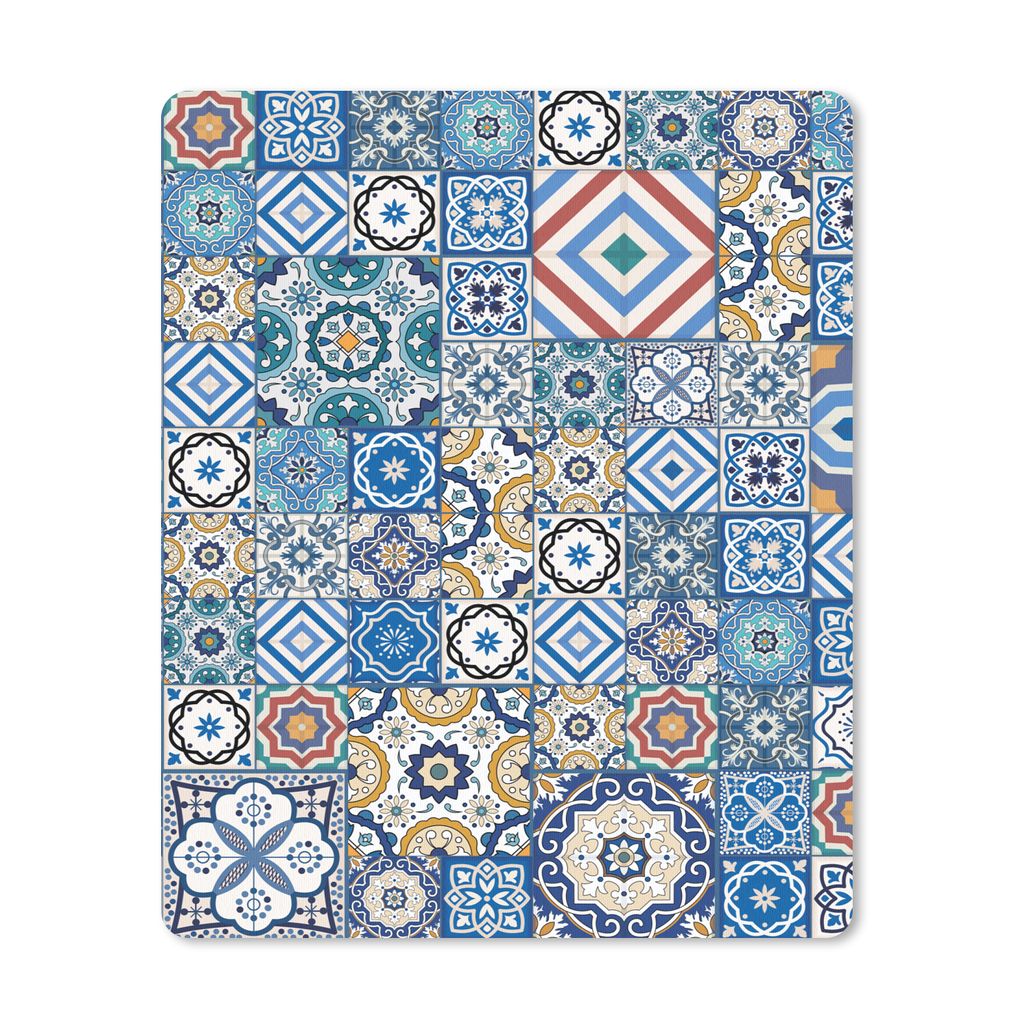 MuchoWow Mauspad Mousepad Muster - Blau - Formen 30x40 cm - Mousepads - Maus Mat - Pad - Mausunterlage - Mausmatten