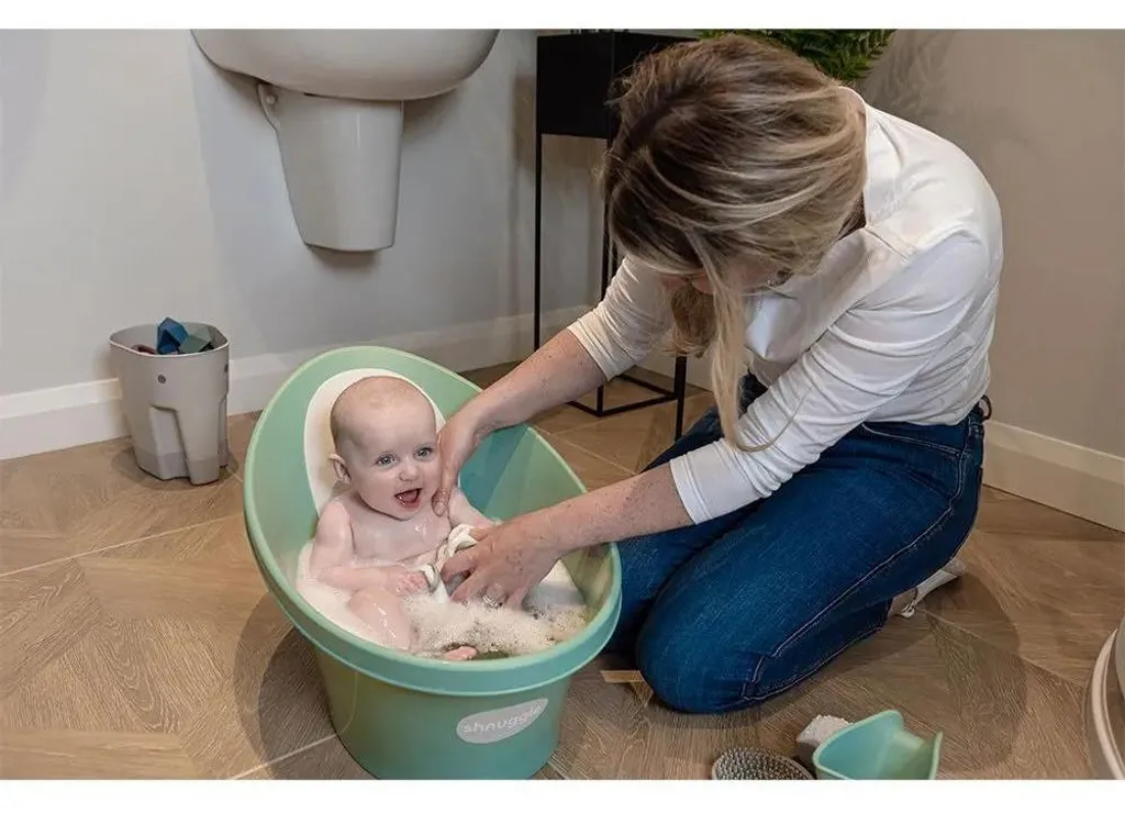 Baignoire nourrisson Shnuggle Eucalyptus idéale pour les petits espaces
