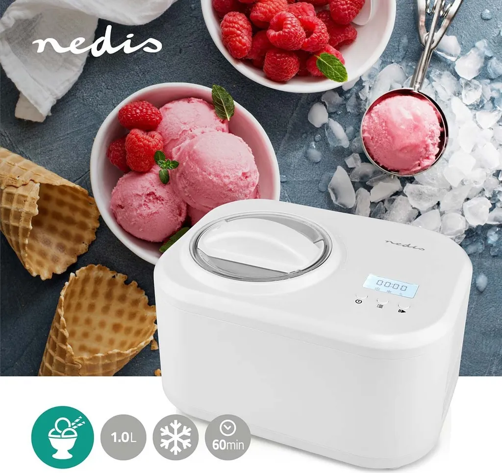 Machine à Glace sans Additifs Nedis 1L : La Solution pour Desserts Faits Maison
