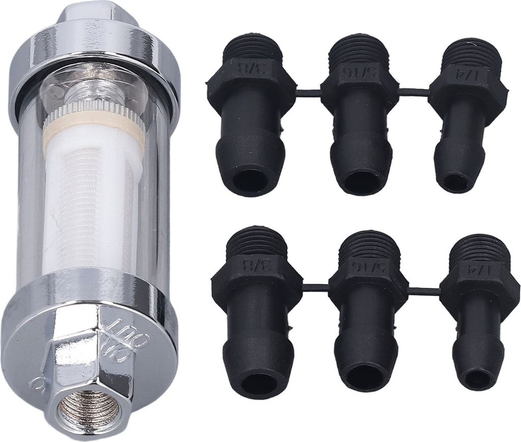 Kraftstofffilter Universal 3/8in 1/4in 5/16in Fitting mit 6 Stück Stecker Ersatz für 9706