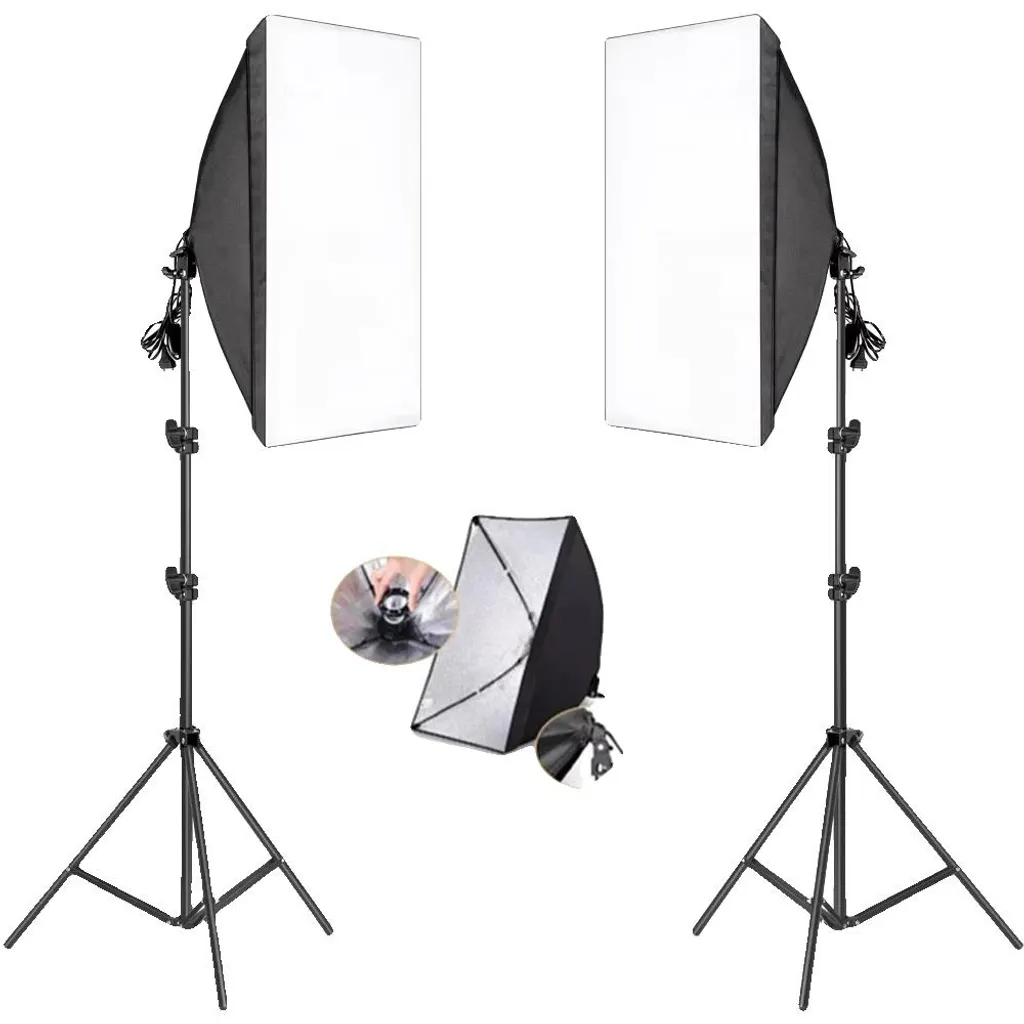 Système d'éclairage photo softbox avec trépied de 2m pour studio fixe
