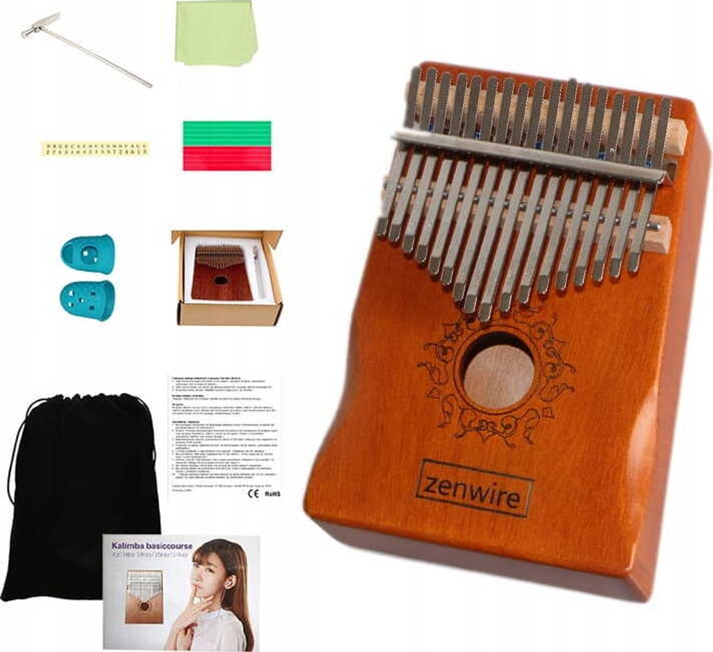 Kalimba - Afrikanisches Instrument - 17 Tasten - Holz Braun Produktbild 