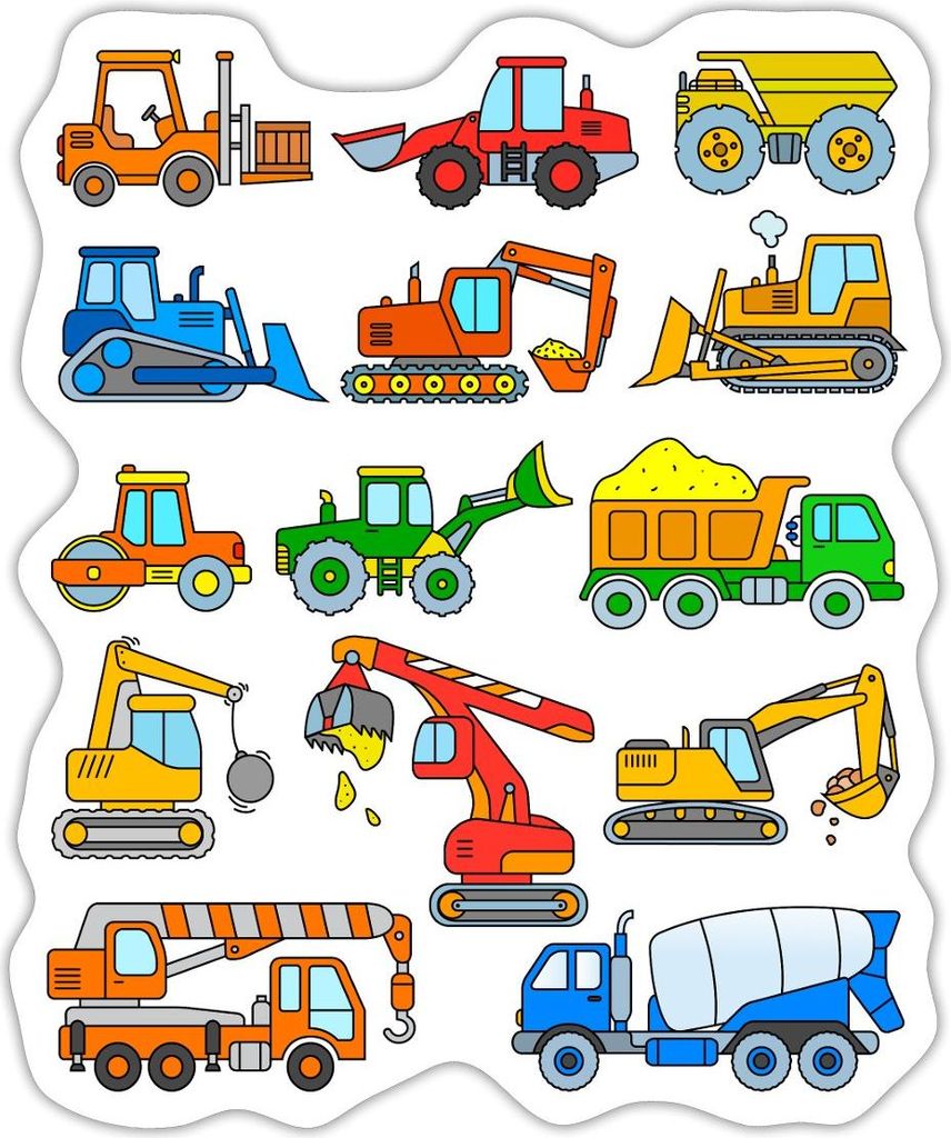 Spreadshirt Bagger Laster Kacheln Geschenk Sticker Aufkleber, 10 x 10 cm, Mattweiß