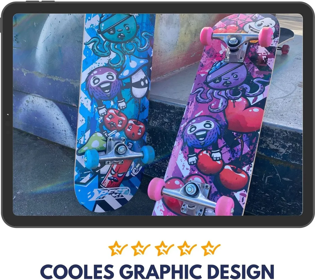 Skateboard complet sport graphisme moderne avec roulements ABEC 3 - 4