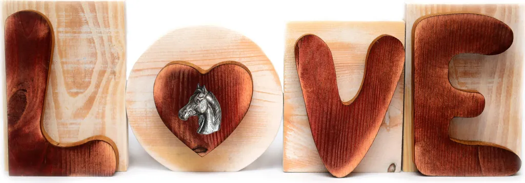 Regalo Cavallo da Mandria Australiano | Insegna LOVE Legno Art-Dog