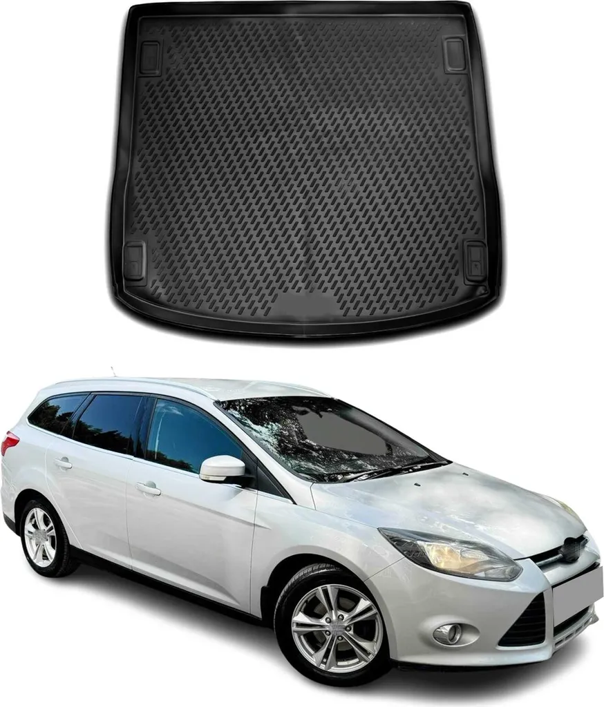 Tappeto Vasca Baule per Ford Focus 2010-2018 Turnier | Gomma Premium