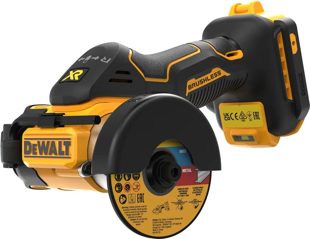 Meuleuse compacte DeWALT DCS438N : fini la poussière et les accès difficiles