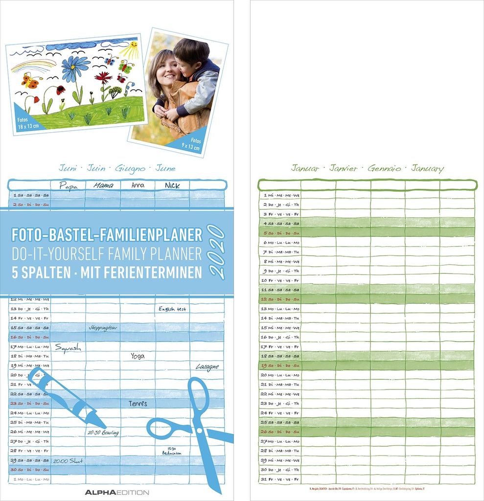 Foto-Bastel-Familienplaner 2020