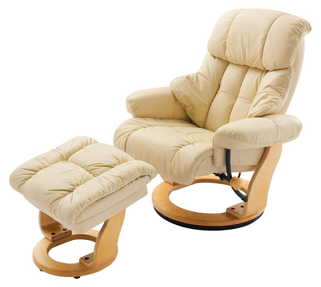 home24 Relaxsessel - 2-teilig - Holzwerkstoff / Echtleder / Produktbild 