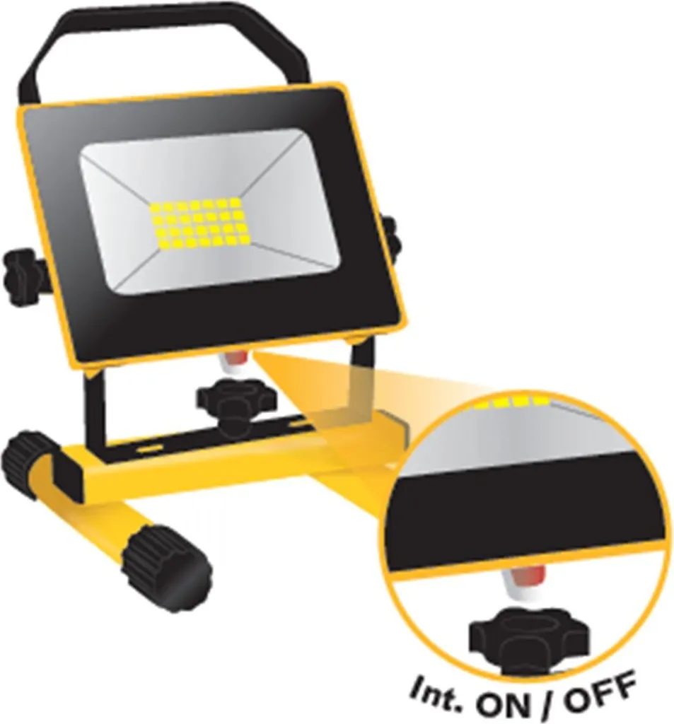 Spot LED portable ASLO 6500K 1800Lm IP65 20W étanche pour extérieur