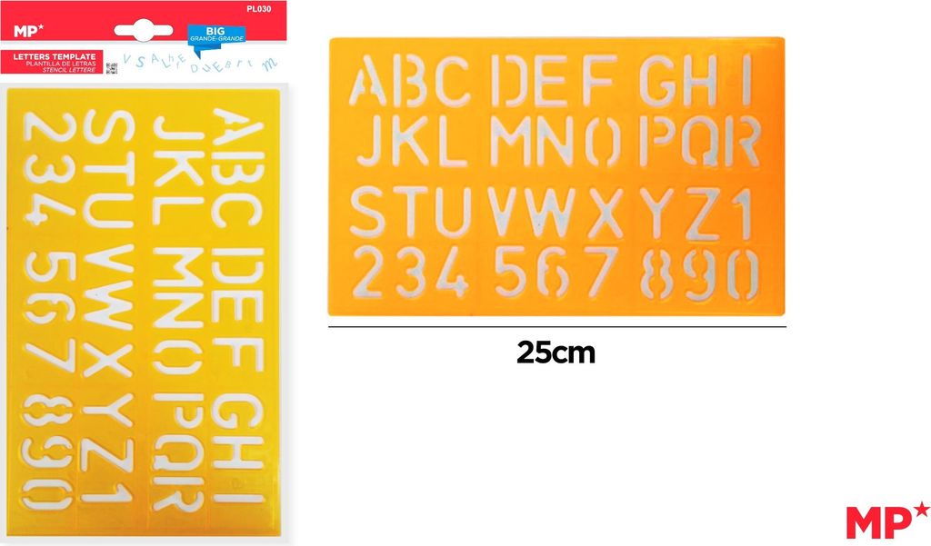Schablone zum Zeichnen von Buchstaben, 25 cm – MP Main Paper