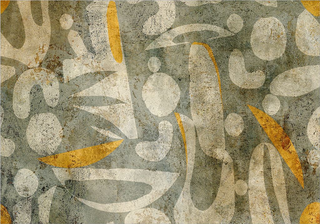 Vlies Fototapete Abstrakt 450x315 cm Vlies Tapeten Wandtapete XXL bunt geometrisch Betonoptik a-C-0179-a-a