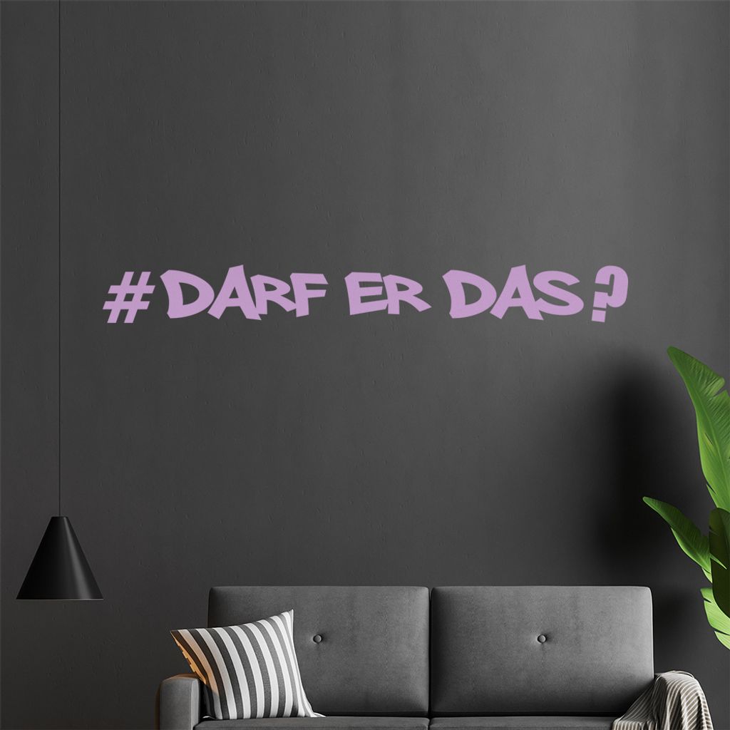 KIWISTAR #Darf er das? - Hashtag # Zeichen Wandtattoo in 6 Größen - Wandaufkleber Wall Sticker - Dekoration, Küche, Wohnzimmer, Schlafzimmer, Ba...