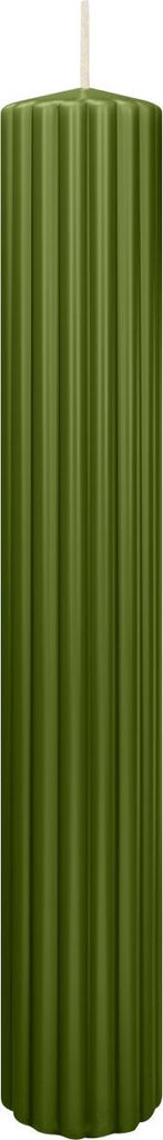 Rillen Kerzen Olive 300 x Ø 45 mm, 4 Stück
