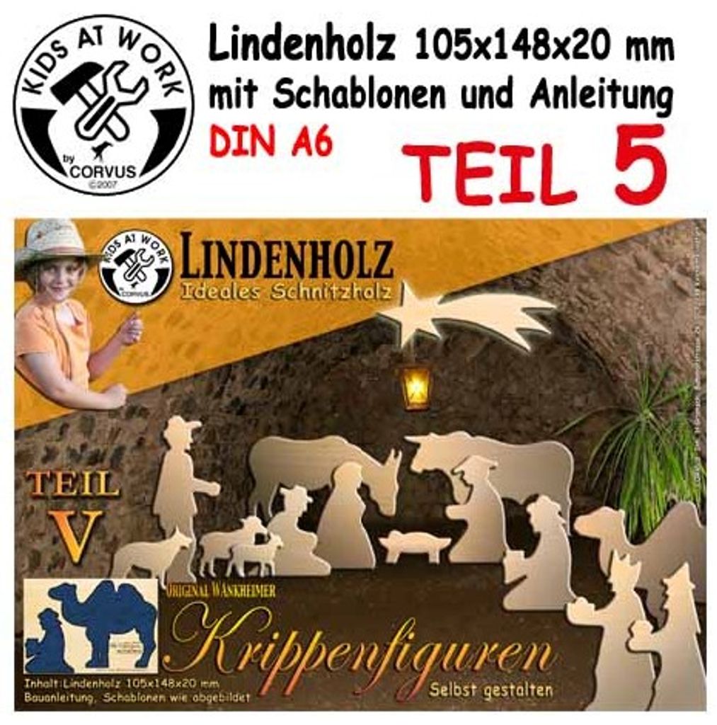 Schnitzholz Krippenfiguren König mit Kamel