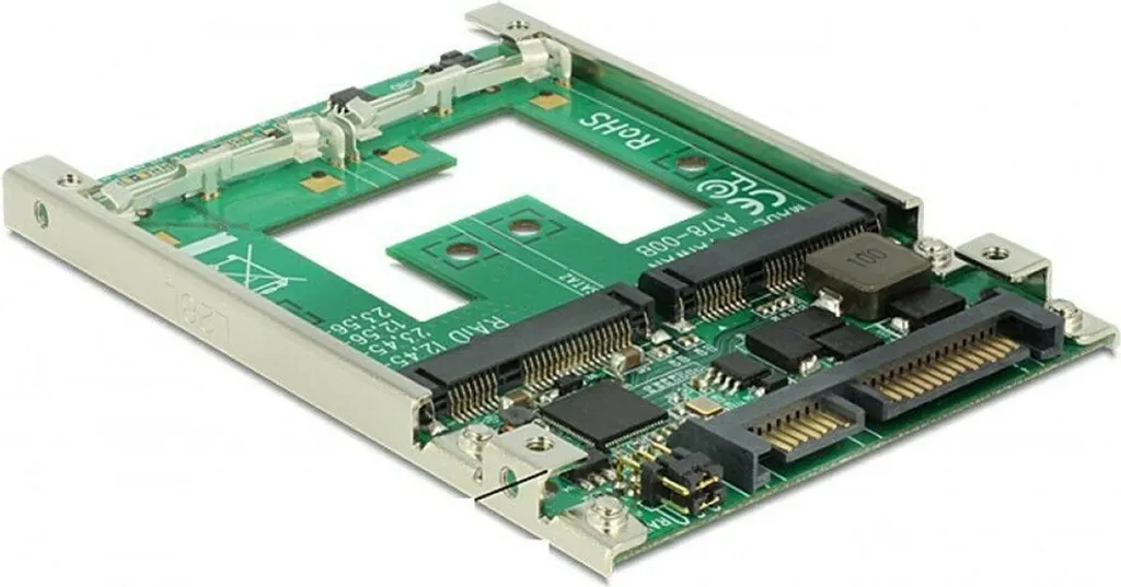 Delock 62545 Convertisseur SATA 22 Pin vers mSATA avec RAID 2.5 Pouces