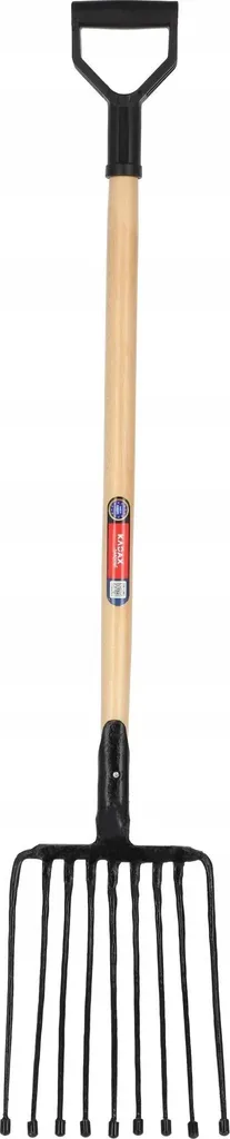Fourche à fumier et foin 9 dents en métal robuste - Longueur 129 cm