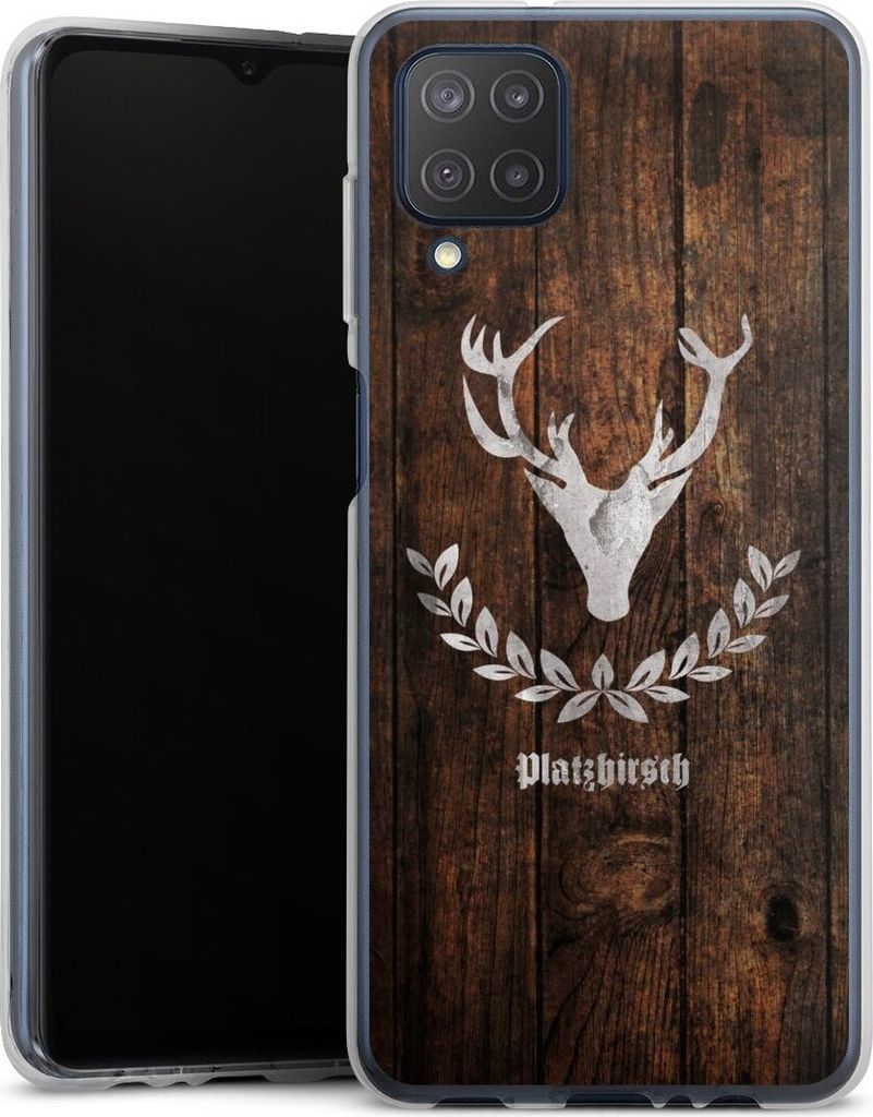DeinDesign Handyhülle für Samsung Galaxy M12 Silikon Hülle Case Smartphone Schutzhülle Hirsch Holz Holzoptik