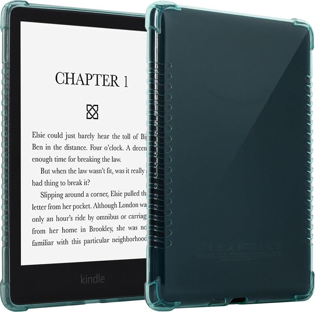 Hülle für Kindle Paperwhite 11. Generation 6,8 Zoll 2021, grüne Silikonrückseite