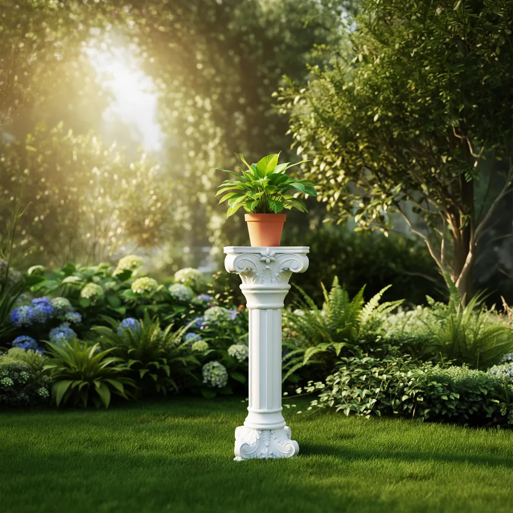 Colonne corinthienne 85 cm blanche - Piédestal robuste pour exposition