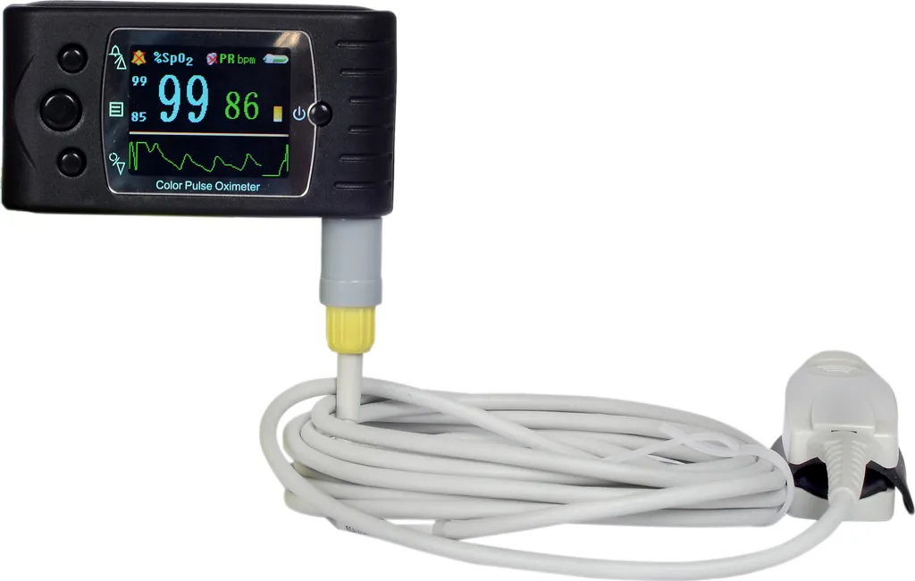 Saturomètre de doigt rechargeable CMS60C avec suivi cardiaque continu
