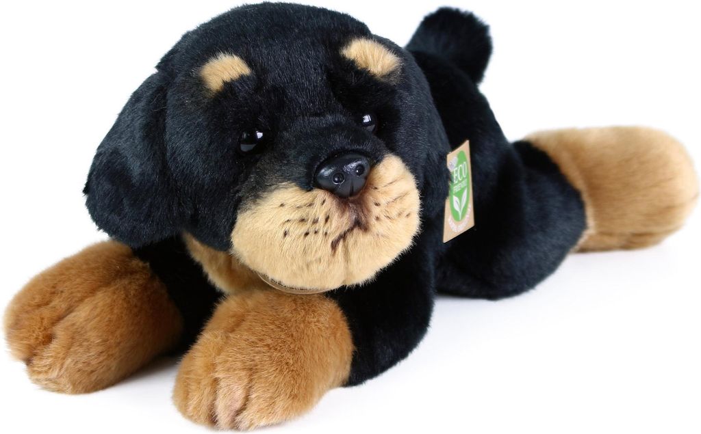 Peluche chien Rottweiler couché 30 cm ECO-FRIENDLY Image du produit 