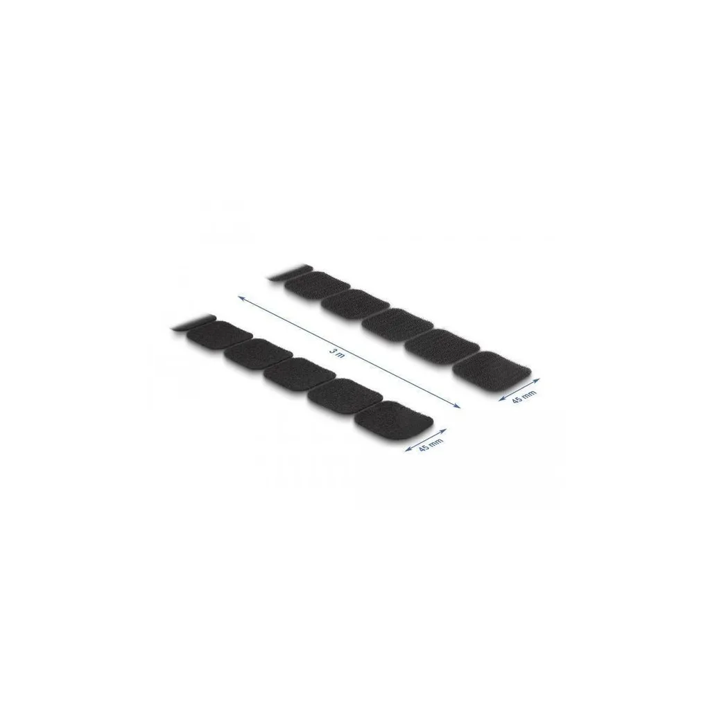 Fixation sans Perçage : Bande Scratch Adhésive 45mm x 3m Noir Delock