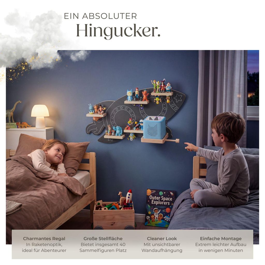 tectake® Tonie Regal für 40 Figuren magnetisch