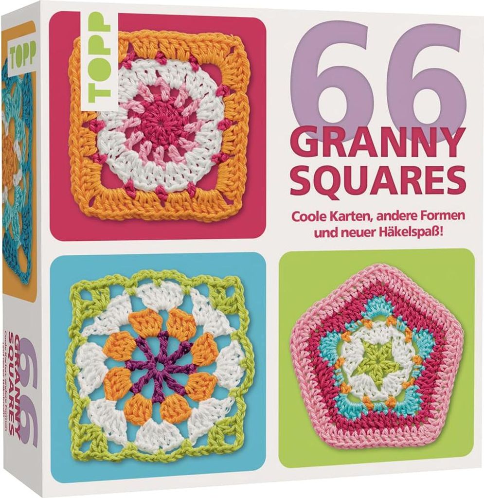 TOPP 66 Granny Squares Karten-Set: Coole Karten, andere Formen und neuer Häkelspaß! Jedes Granny mit Foto und Häkelschrift. Mit praktischem Tech...
