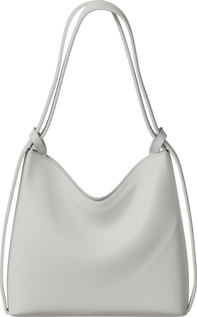 Damen Shopper Tasche groß Hobo Bag – vegane Leder Schultertasche mit Rucksackfunktion White