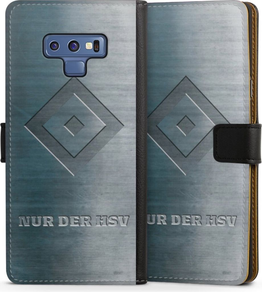 DeinDesign Klapphülle für Samsung Galaxy Note 9 Handytasche Lederhülle Tasche HSV Hamburger SV Metallic Look