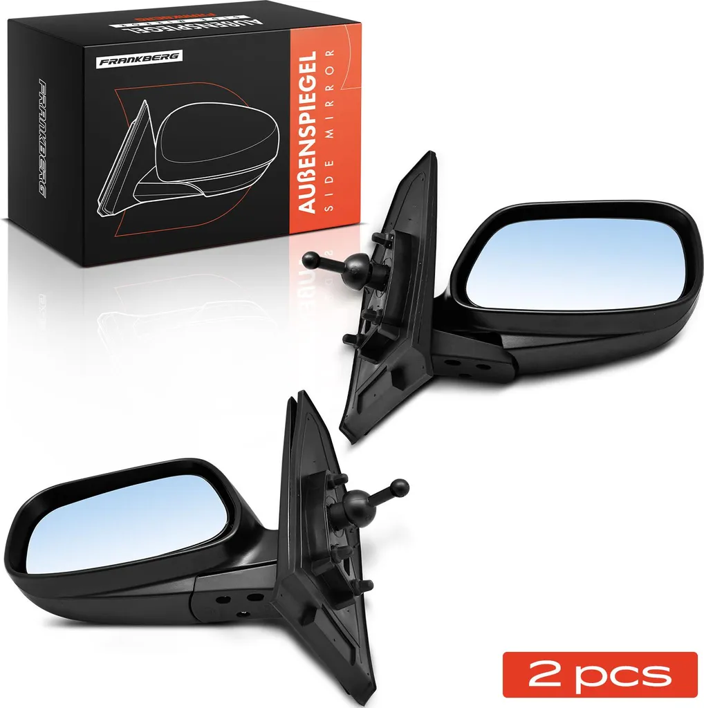 Rétroviseur extérieur Toyota Corolla 2001-2008 manuel noir réglable - 2x