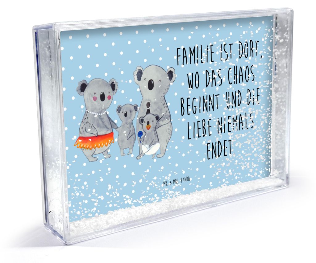 Mr. & Mrs. Panda Fotoaufsteller Koala Familie - Blau Pastell - Geschenk, Mama, Acryl-Aufsteller, Papa, Quality Time, Fotorahmen, 3D-Bilderrahmen, F...