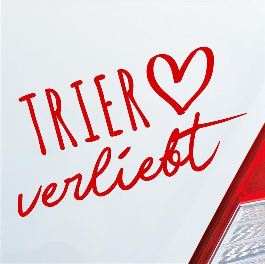 Auto Aufkleber Trier verliebt Herz Stadt Heimat Liebe Car 19x10 cm Rot Sticker Heckscheibenaufkleber