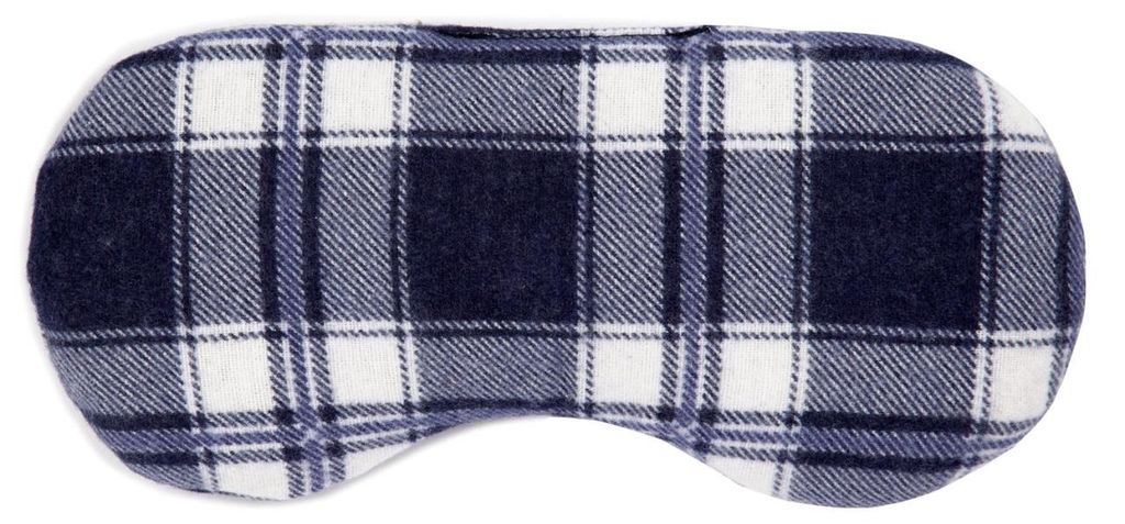 Augenkissen Leinsamen + Augentrost, zur Entspannung, zum Kühlen oder für Yoga - Farbe: Flanell karo-blau