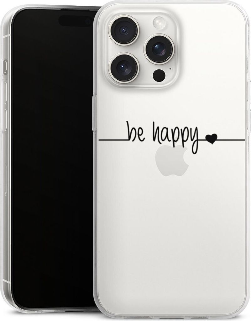DeinDesign Handyhülle für Apple iPhone 15 Pro Max Silikon Hülle Case Smartphone Schutzhülle Glück Statement Motiv ohne Hintergrund