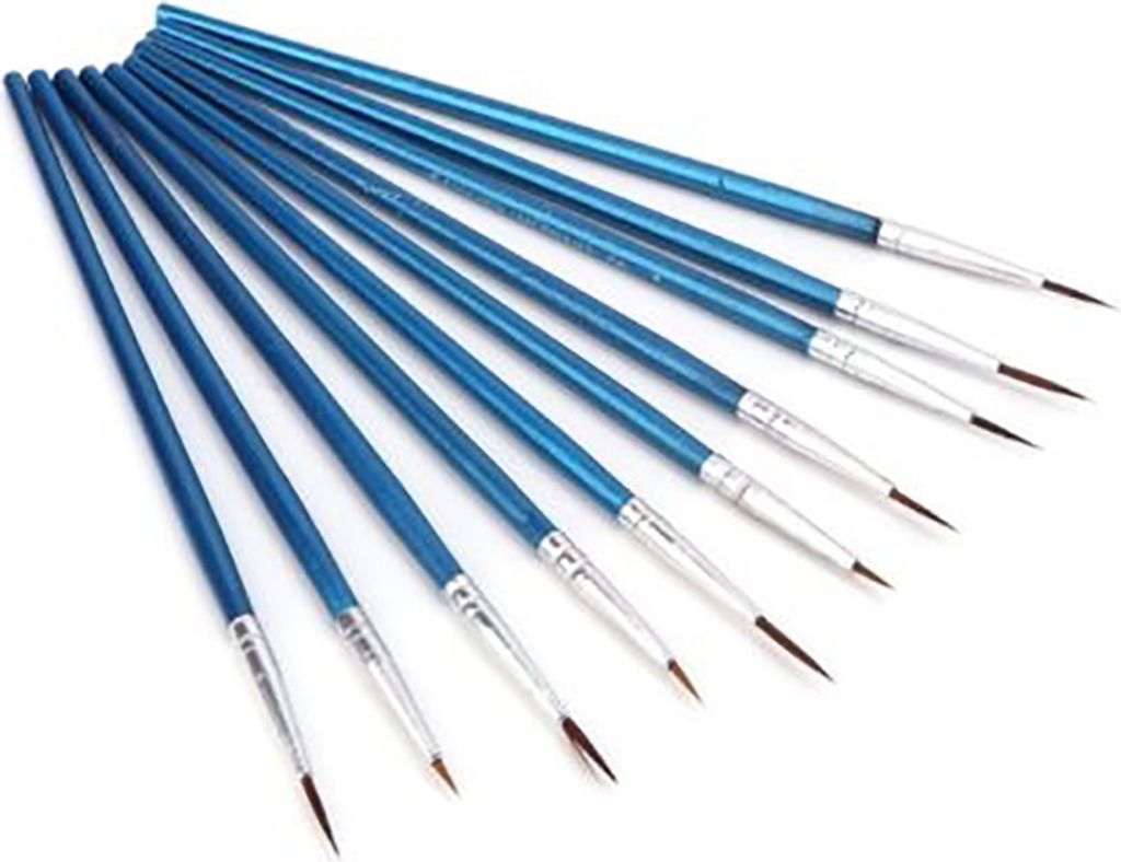 10pcs Nylon Hairist Künstler Paint Werkzeug Aquarell feiner Kopfpunktspitze Pinsel Set Set Set