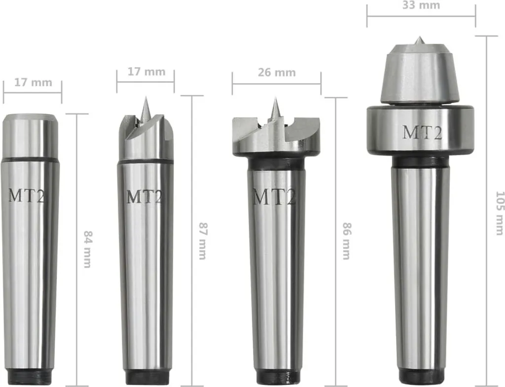 Kit pour Tournage entre Pointes MT2 Acier - 4 Accessoires Indispensables