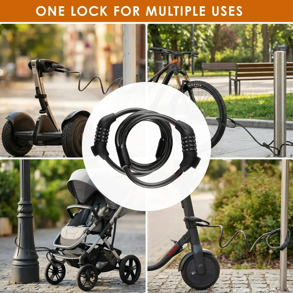 Antivol pour trottinette électrique et vélo - Code 4 chiffres sans clé - 9
