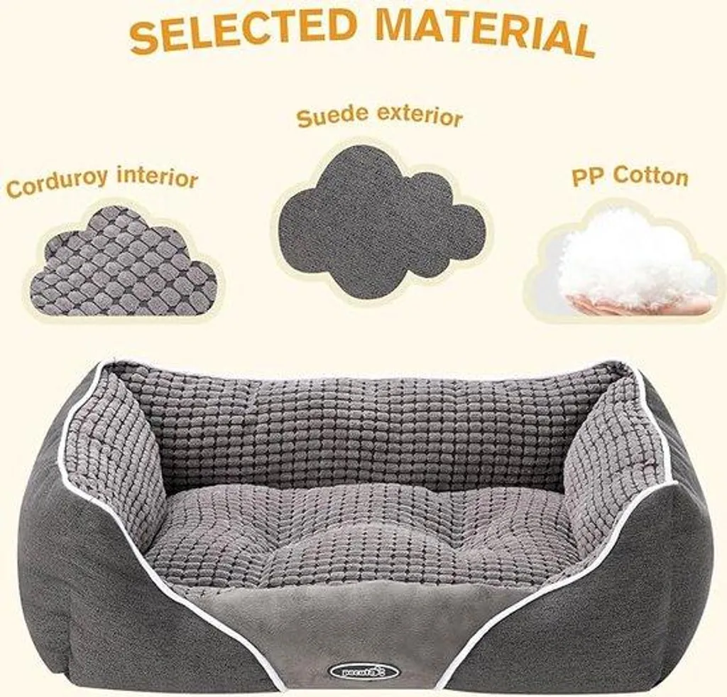 Panier pour chat et petit chien douillet - Couchage design 63x53x21 cm