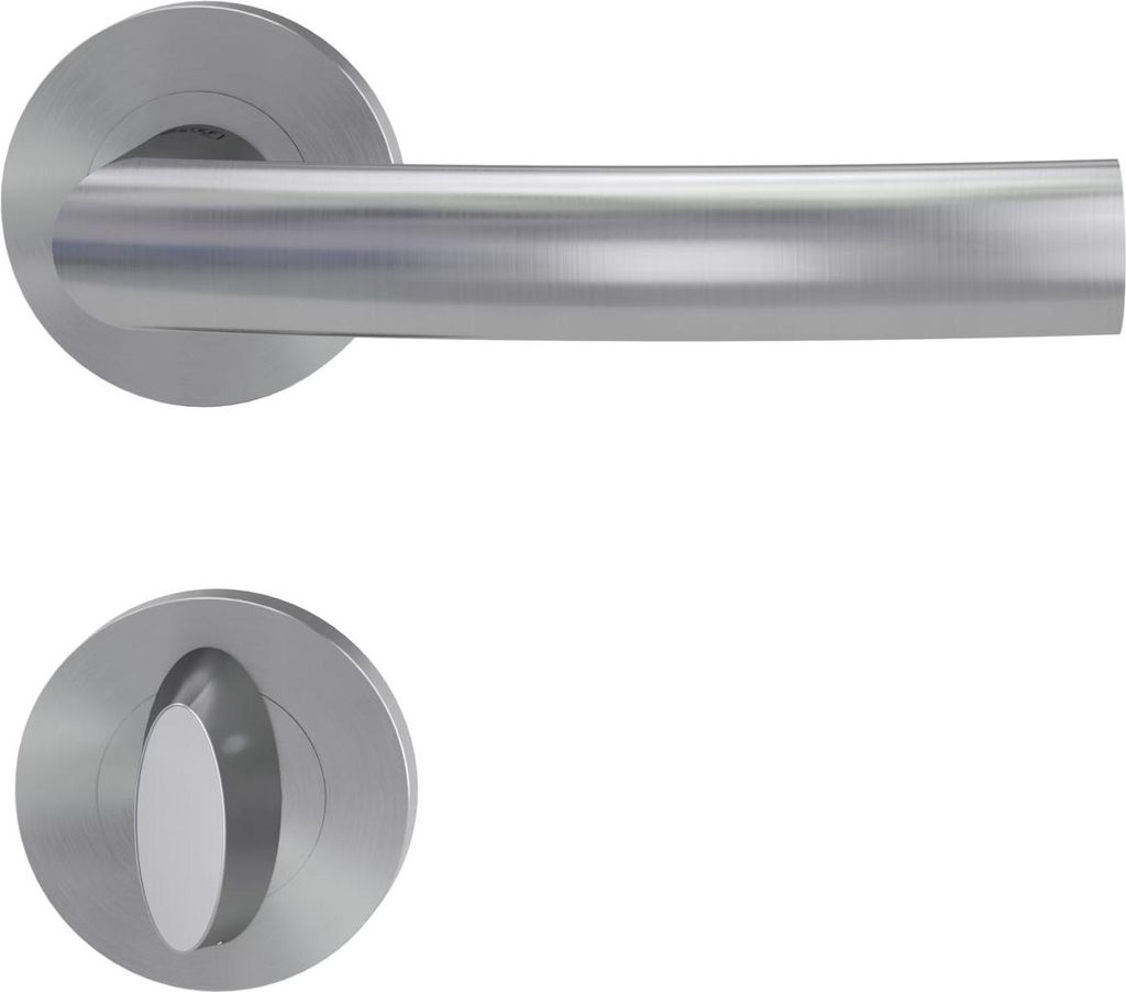GRIFFWERK Türgriff LORITA PROF Schraubtechnik GK4 Rosetten rund WC Edelstahl matt