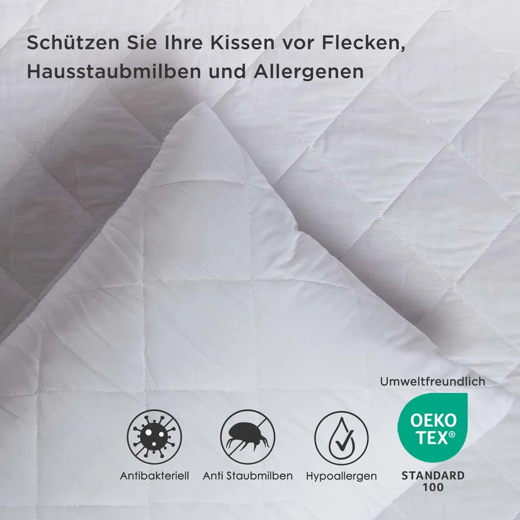 Taies d'oreiller matelassées avec fermeture hôtel 48x74 cm en lot de 10 - 5