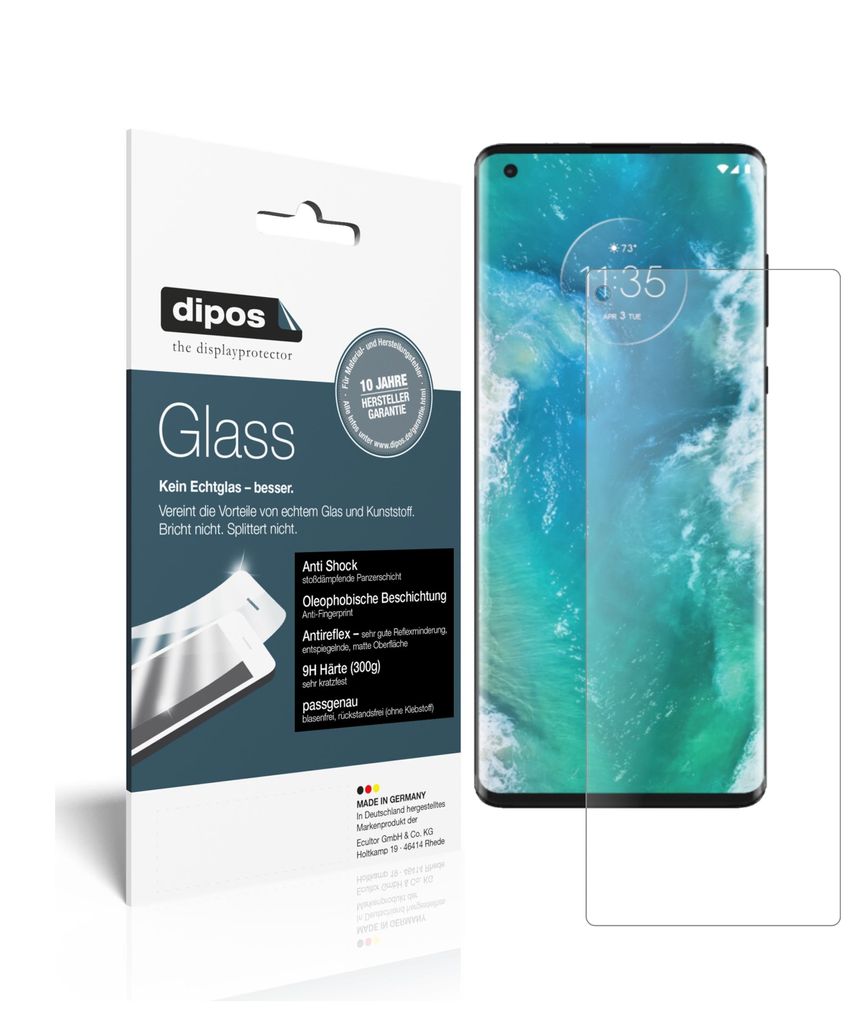 2x Schutzfolie für Motorola Edge matt - Anti-Shock 9H Folie dipos Glass Kunststoffglas