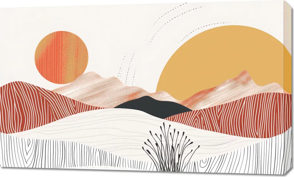 Toile murale Soleil dansant 100x60 cm - Tableau déco salon moderne